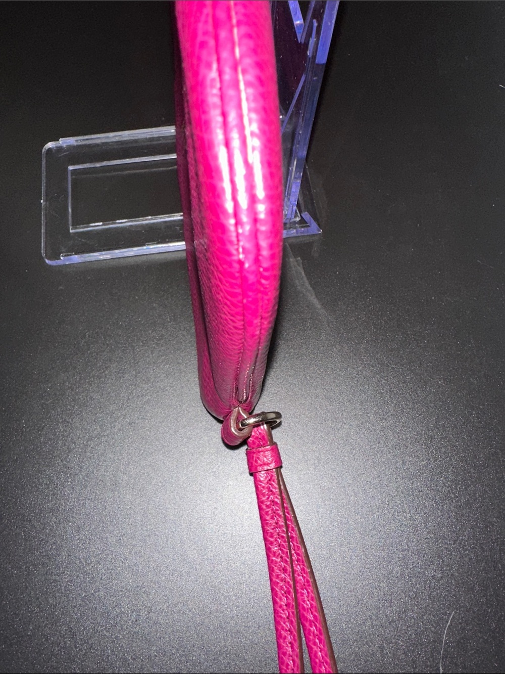 Coach Fuchsia Pebbled Leather Large Wristlet NWOT - Picture 13 of 13